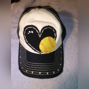 Fun Baseball cap. Cute. Sexy.Black and White. Excellent Condition